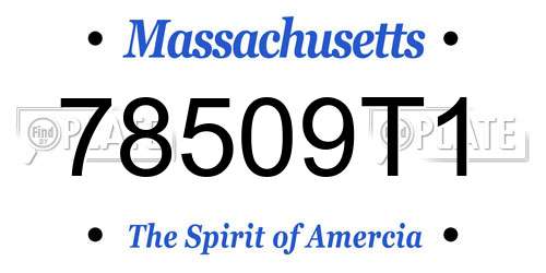 78509T1 Massachusetts License Plate