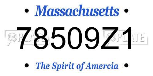 78509Z1 Massachusetts License Plate