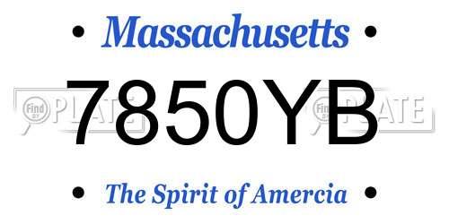 7850YB Massachusetts License Plate