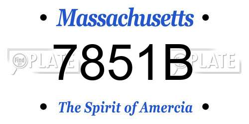 7851B Massachusetts License Plate