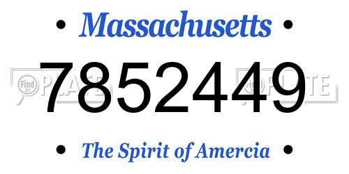 7852449 Massachusetts License Plate