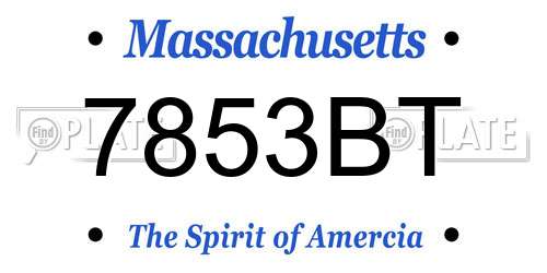 7853BT Massachusetts License Plate