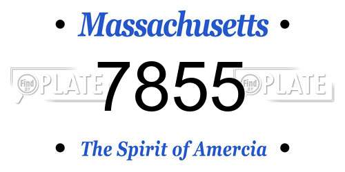 7855 Massachusetts License Plate