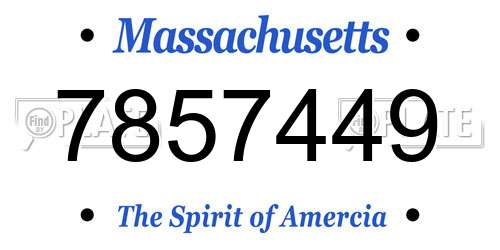 7857449 Massachusetts License Plate