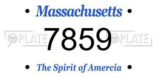 7859 Massachusetts License Plate