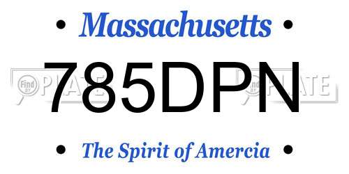 785DPN Massachusetts License Plate