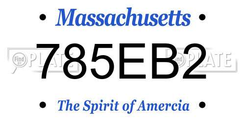 785EB2 Massachusetts License Plate
