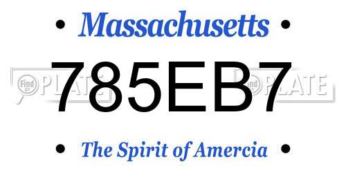 785EB7 Massachusetts License Plate