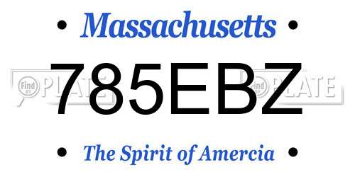 785EBZ Massachusetts License Plate