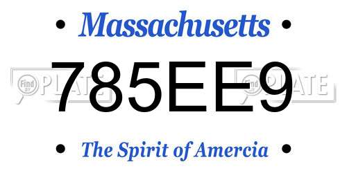 785EE9 Massachusetts License Plate
