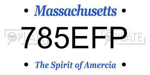 785EFP Massachusetts License Plate
