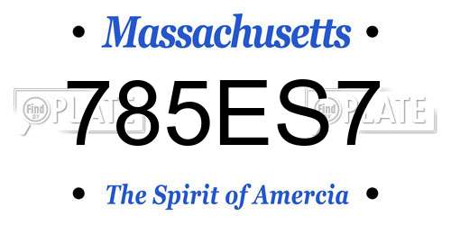 785ES7 Massachusetts License Plate