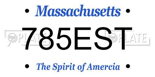 785EST Massachusetts License Plate