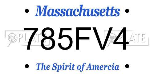 785FV4 Massachusetts License Plate