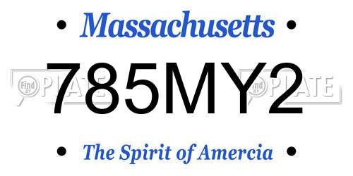 785MY2 Massachusetts License Plate
