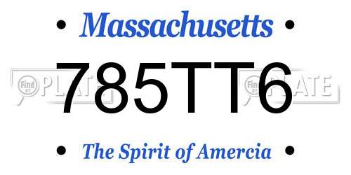 785TT6 Massachusetts License Plate