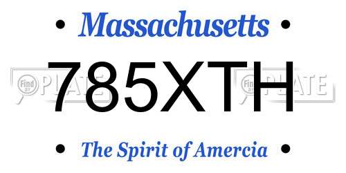 785XTH Massachusetts License Plate