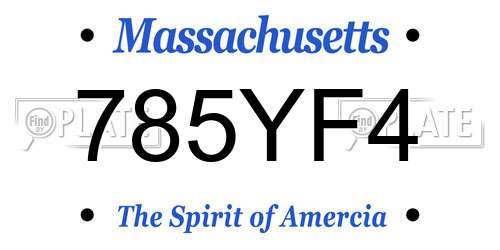 785YF4 Massachusetts License Plate