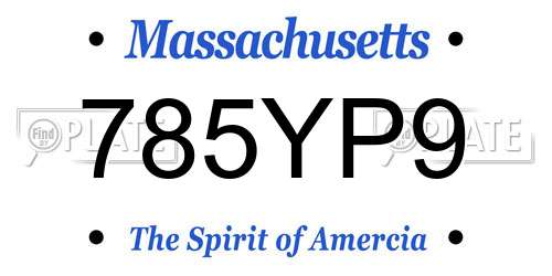 785YP9 Massachusetts License Plate
