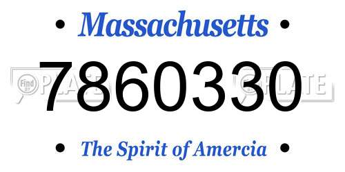 7860330 Massachusetts License Plate