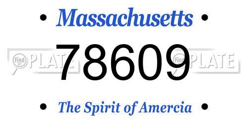 78609 Massachusetts License Plate