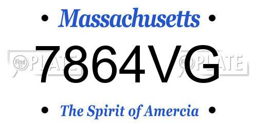 7864VG Massachusetts License Plate