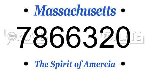 7866320 Massachusetts License Plate