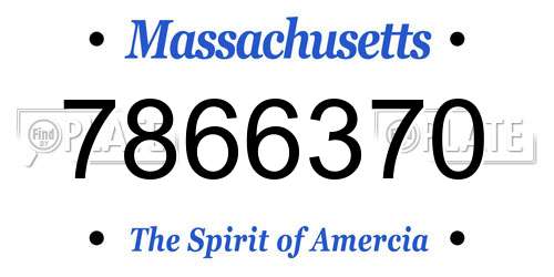 7866370 Massachusetts License Plate