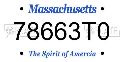 78663T0 Massachusetts License Plate