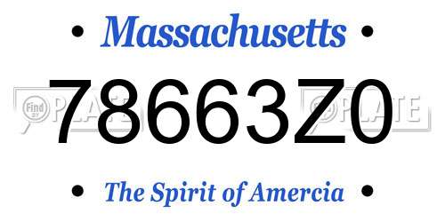 78663Z0 Massachusetts License Plate