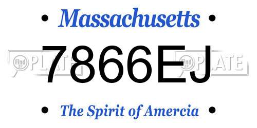 7866EJ Massachusetts License Plate