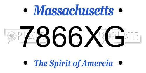 7866XG Massachusetts License Plate