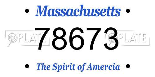 78673 Massachusetts License Plate