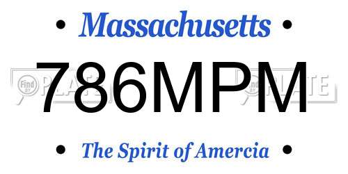 786MPM Massachusetts License Plate