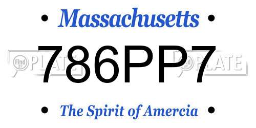 786PP7 Massachusetts License Plate