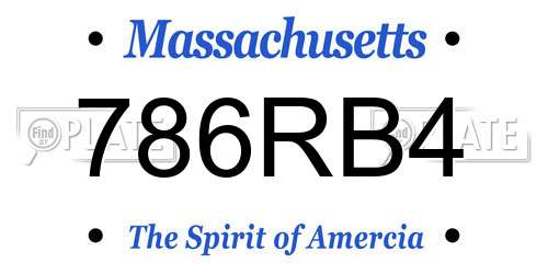 786RB4 Massachusetts License Plate