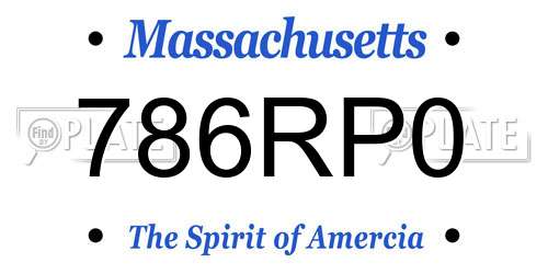 786RP0 Massachusetts License Plate