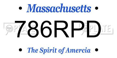 786RPD Massachusetts License Plate