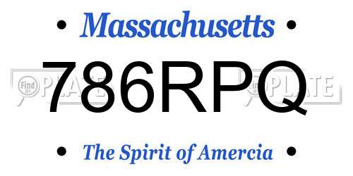 786RPQ Massachusetts License Plate