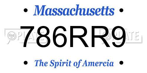 786RR9 Massachusetts License Plate