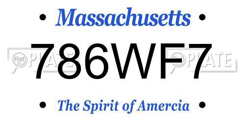 786WF7 Massachusetts License Plate