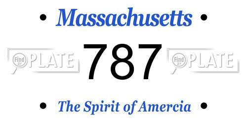787 Massachusetts License Plate