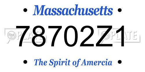 78702Z1 Massachusetts License Plate