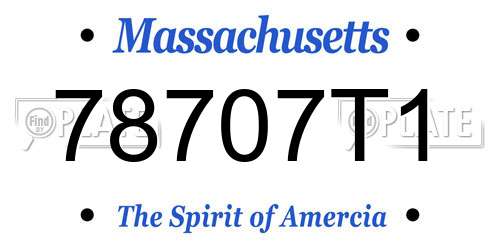 78707T1 Massachusetts License Plate