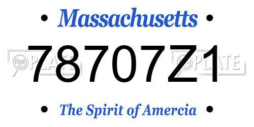 78707Z1 Massachusetts License Plate