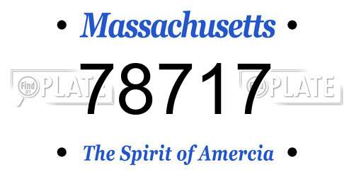 78717 Massachusetts License Plate