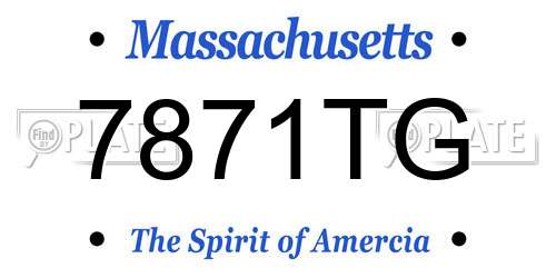 7871TG Massachusetts License Plate