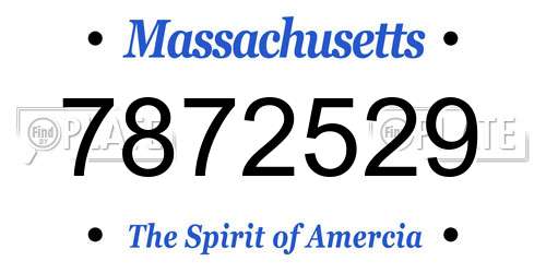 7872529 Massachusetts License Plate