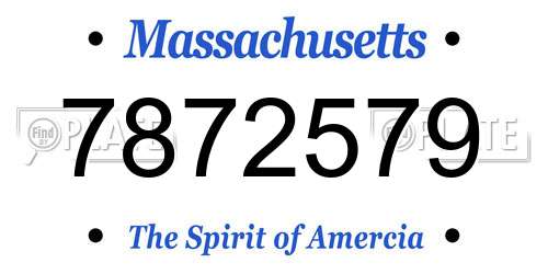 7872579 Massachusetts License Plate