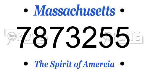 7873255 Massachusetts License Plate